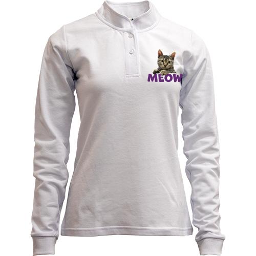 Лонгслив поло со стойкой Meow (mini)