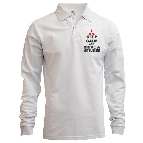 Лонгслив поло Keep calm and drive a Mitsubishi