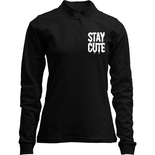 Лонгслів поло зі стійкою stay cute