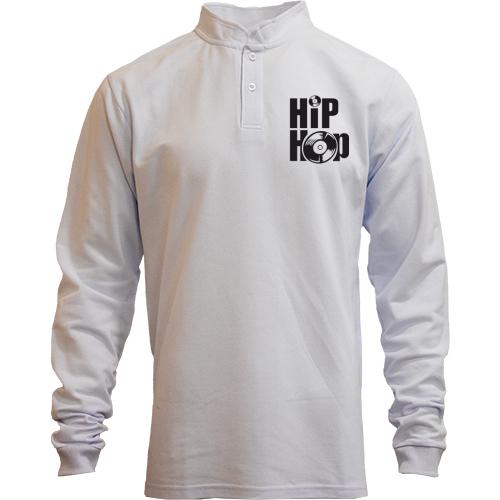 Лонгслив поло со стойкой I love Hip Hop