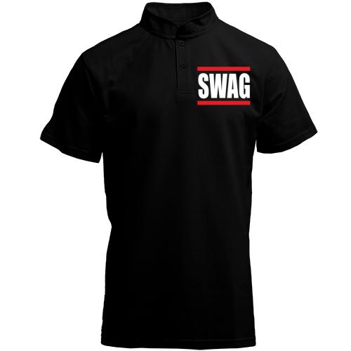 Футболка с воротником стойкой Swag