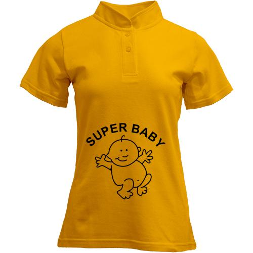 Футболка с воротником стойкой SUPER BABY