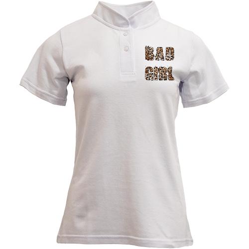 Футболка с воротником стойкой с леопардовым принтом Bad Girl