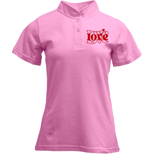 Футболка с воротником стойкой с надписью Love Love мини