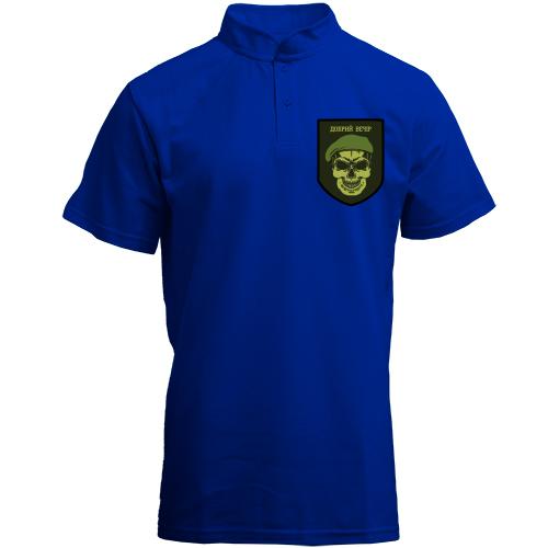 Футболка с воротником стойкой з черепом 