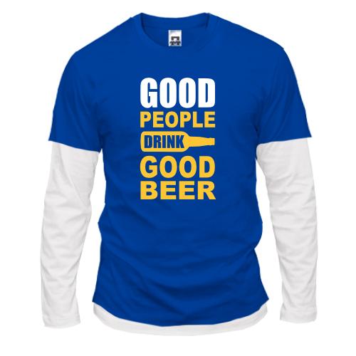 Комбинированный лонгслив Good People Drink Good Beer