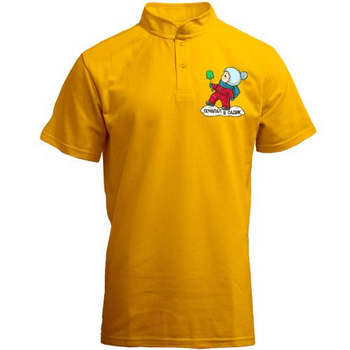 Футболка с воротником стойкой 