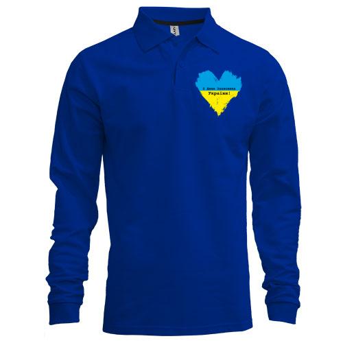 Лонгслів поло з Днем захисника України (серце)