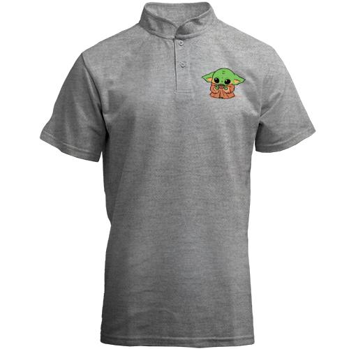 Футболка с воротником стойкой Baby Yoda.