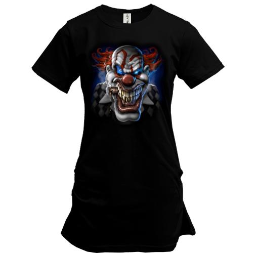 Подовжена футболка зі стилізованим клоуном з фільму 