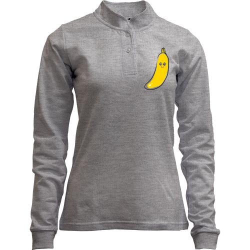 Лонгслив поло со стойкой Cute Banana