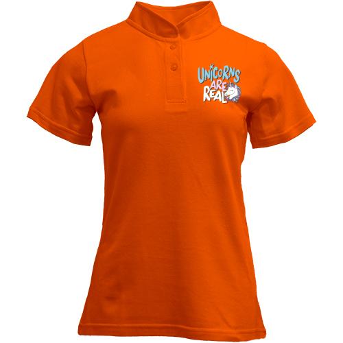Футболка з коміром стійкою Unicorns are real