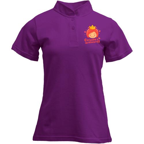 Футболка з коміром стійкою з написом 