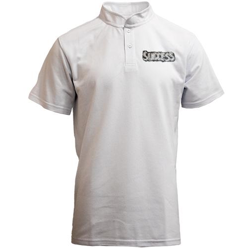 Футболка з коміром стійкою з написом 