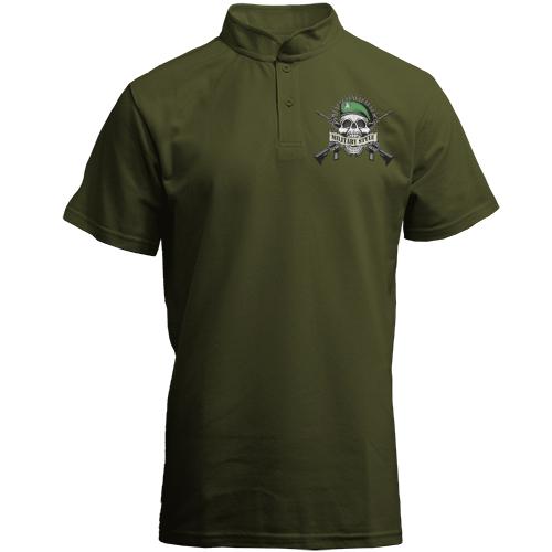 Футболка с воротником стойкой military style
