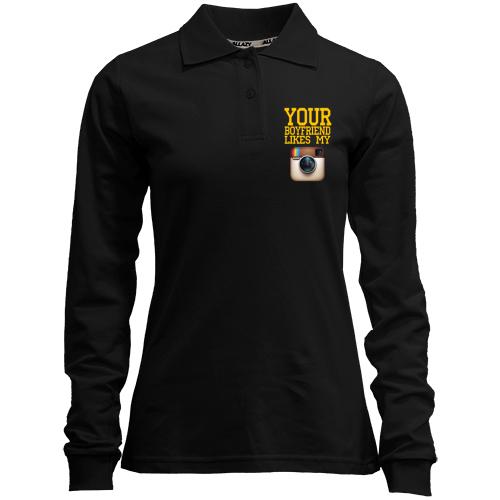 Лонгслив поло Your boyfriend like my Instagram