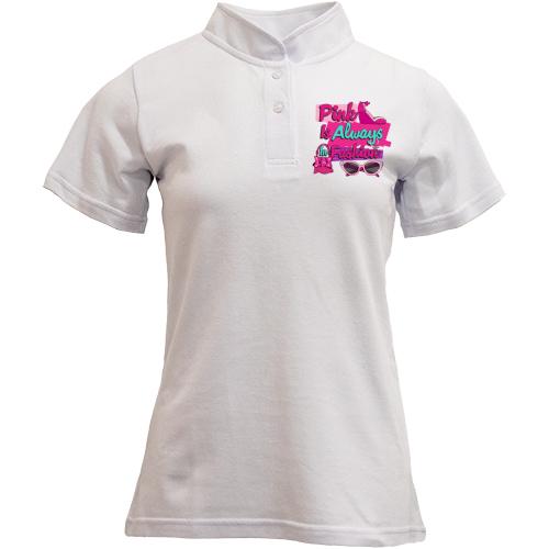 Футболка з коміром стійкою Рожевий колір завжди в моді