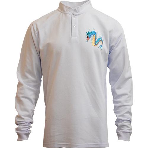 Лонгслив поло со стойкой с покемоном Гярадос (Gyarados)