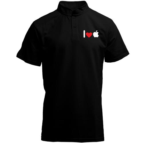Футболка с воротником стойкой I love apple