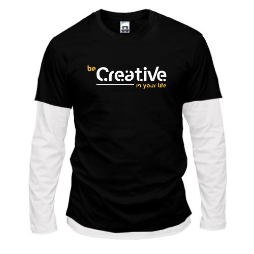 Комбинированный лонгслив Be Creative in your life