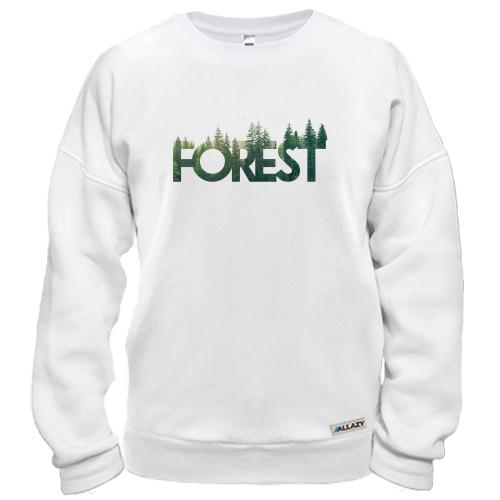 Свитшот со стилизованной надписью Лес (Forest)