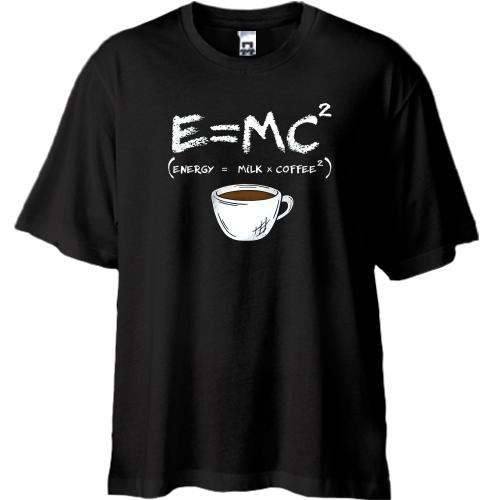 Футболка Oversize E=MC2 (Energy = Milk x Coffee)