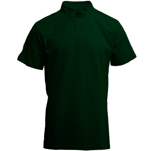 Темно-зелена чоловіча футболка з коміром стійкою 