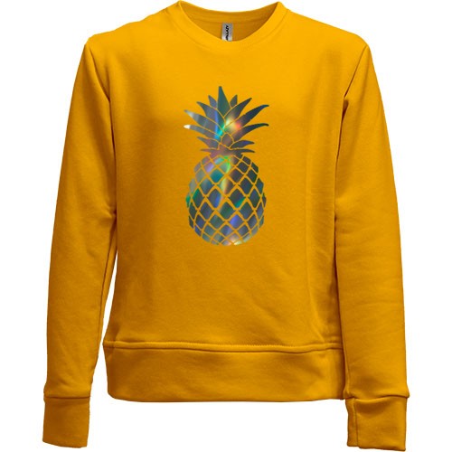 Дитячий світшот без начісу з ананасом (Голограма) (голограма)