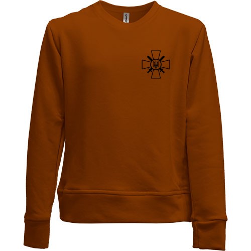 Детский свитшот без начеса с эмблемой Сухопутных войск Украины