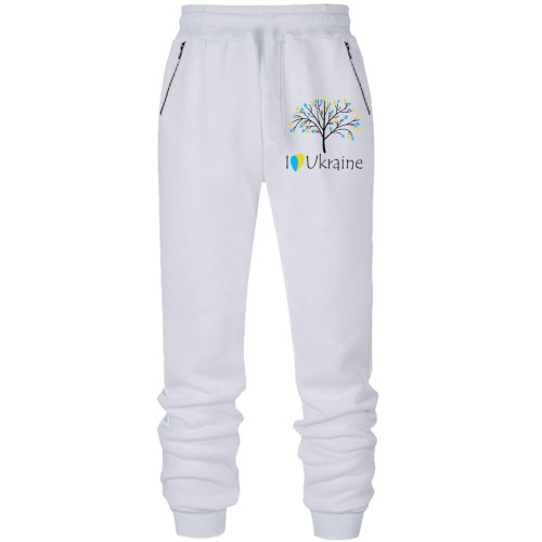 Штаны из футера без начеса Я люблю Украину