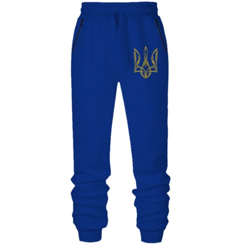 Штани з футера без начісу з мальованим гербом України (3)