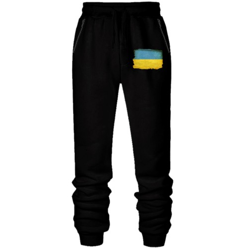 Штаны из футера без начеса с потрёпанным флагом