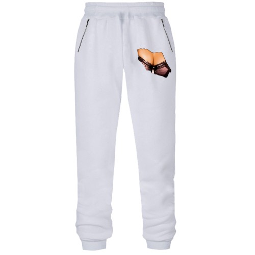 Штаны из футера без начеса с гламурным лифом