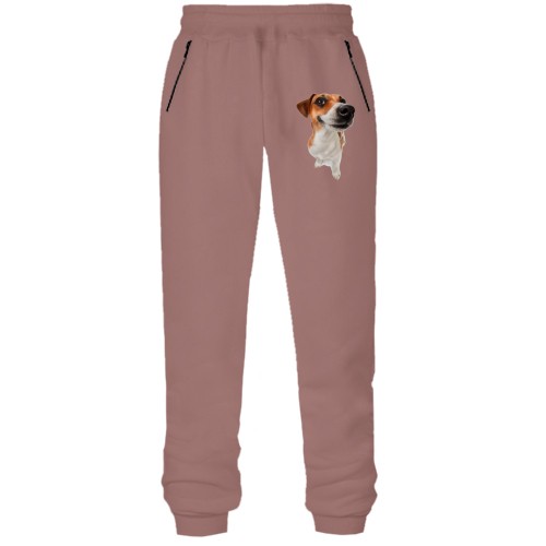 Штаны из футера без начеса с Джек Рассел Терьером