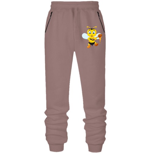 Штани з футера без начісу з бджолою і медом