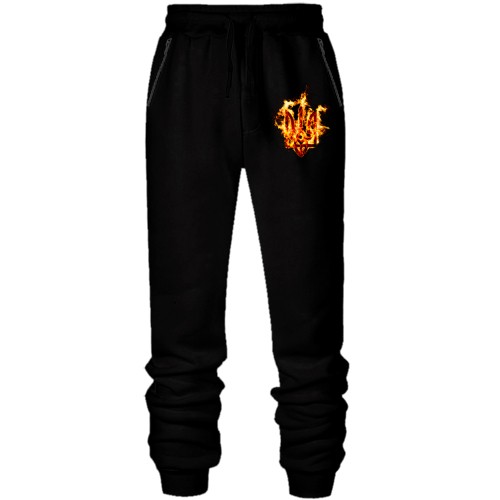 Штани з футера без начісу Полум'яний Тризуб