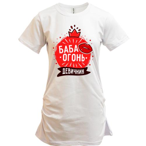 Подовжена футболка для дівич-вечора Баба вогонь