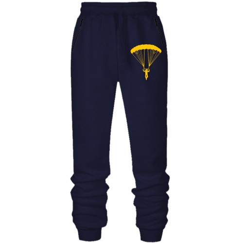 Штани з футера без начісу з парашутистом