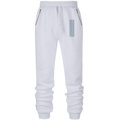 Штани з футера без начісу вишиванка з волошками (Малюнок)