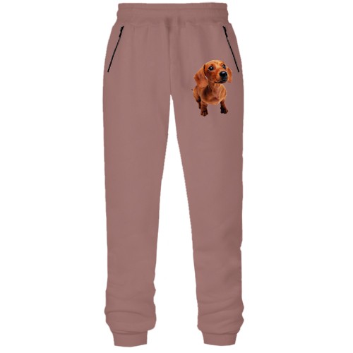 Штани з футера без начісу з милою таксою