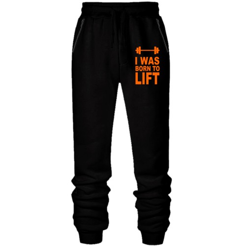 Штани з футера без начісу I was born to lift