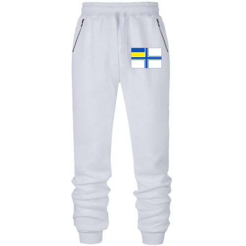 Штани з футера без начісу з прапором ВМФ України