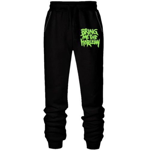 Штани з футера без начісу Bring me the horizon green