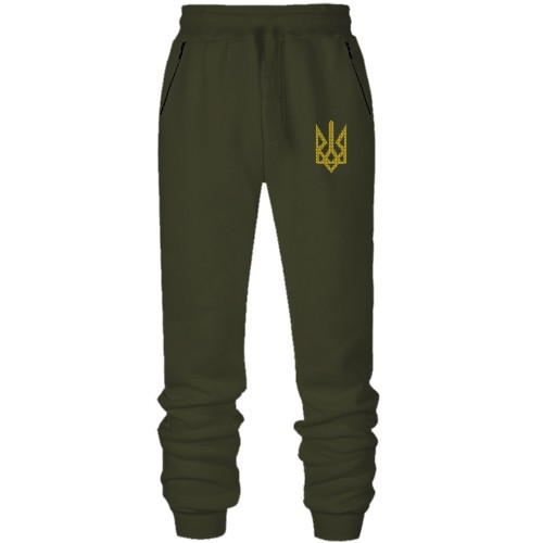 Штани з футера без начісу з Тризубом як у Зеленського