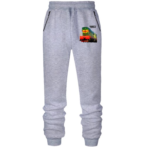 Штаны из футера без начеса с тепловозом ЧМЭ3