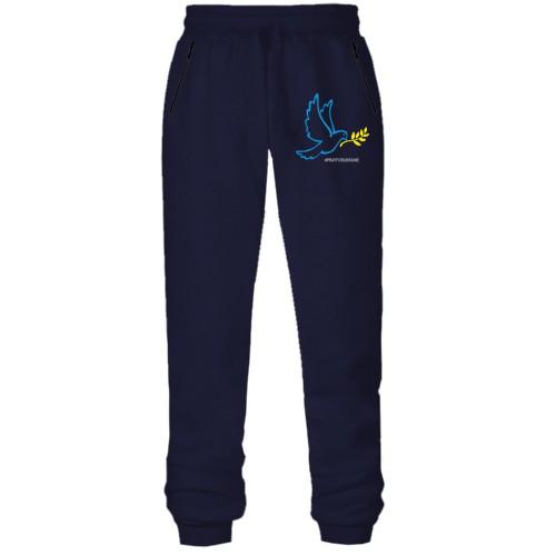 Штани з футера без начісу Голуб миру - Pray For Ukraine