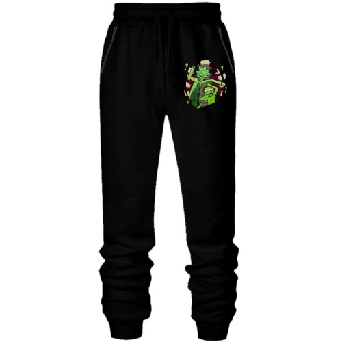 Штаны из футера без начеса с Риком и Морти в теле