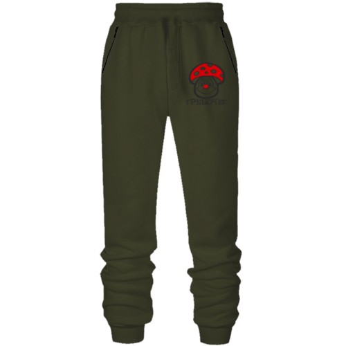 Штани з футера без начісу з грибом 