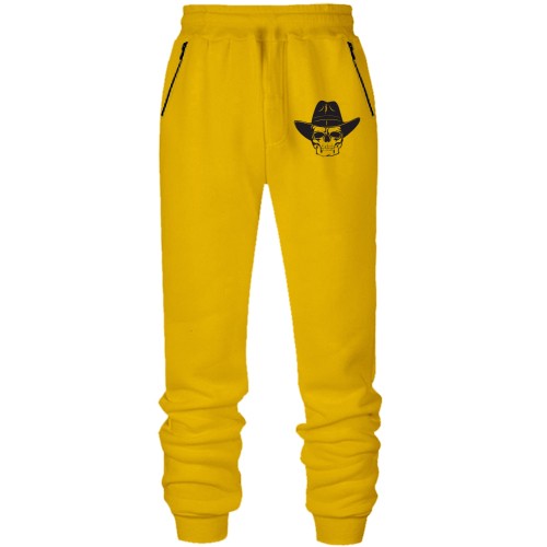 Штаны из футера без начеса с черепом в шляпе