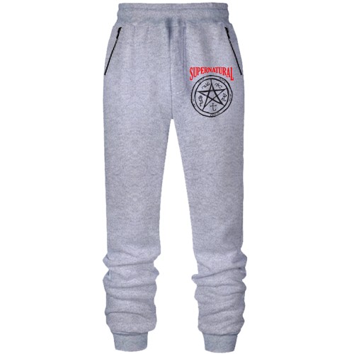 Штаны из футера без начеса с символом вызова демона